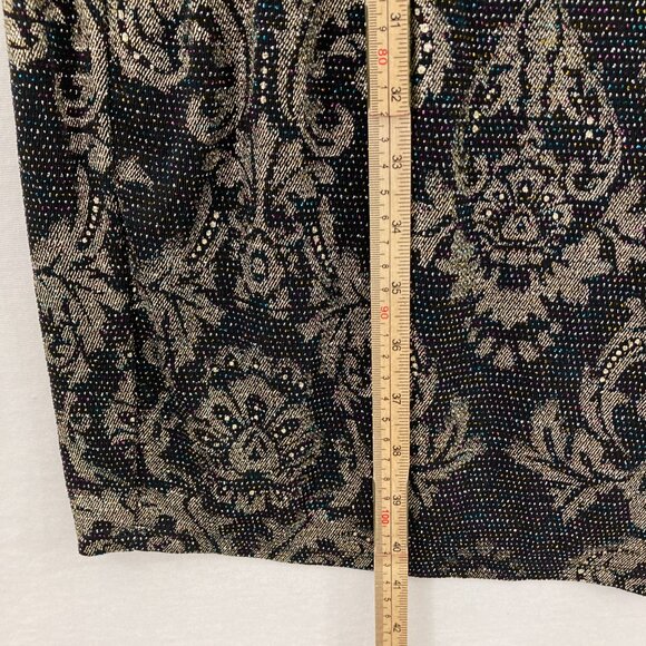 Jessica Howard size 18W Black Brown Damask Print Stretch Knit Dress Office - Picture 5 of 11